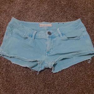 Teal short short jeans from bullhead black in a size 14p